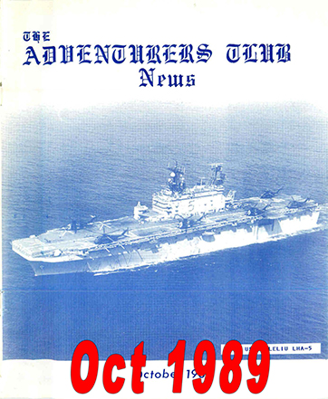 October 1989 Adventurers Club News Cover